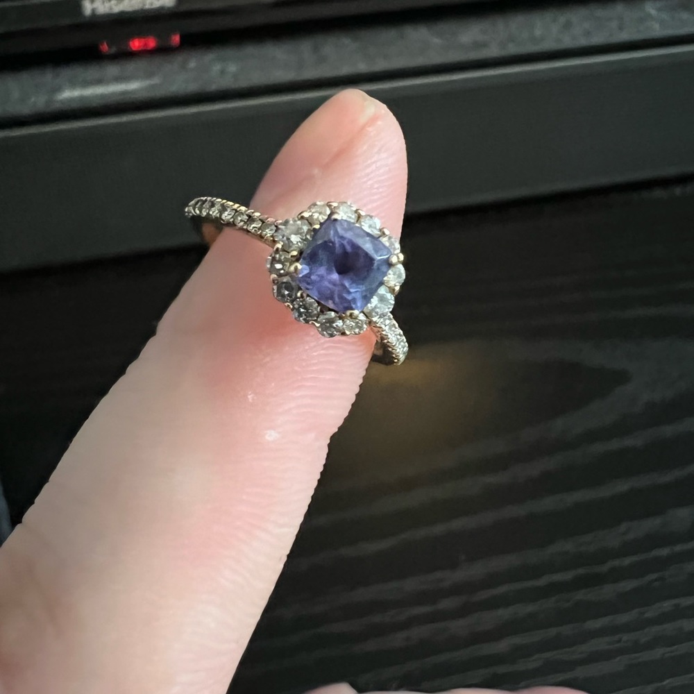 14k gold, Diamond, and Tanzanite engagement ring